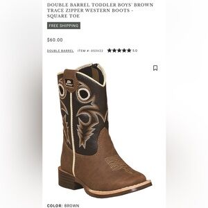 Twister Kids Brown and Dark Brown Western Pull-On Cowboy Boots